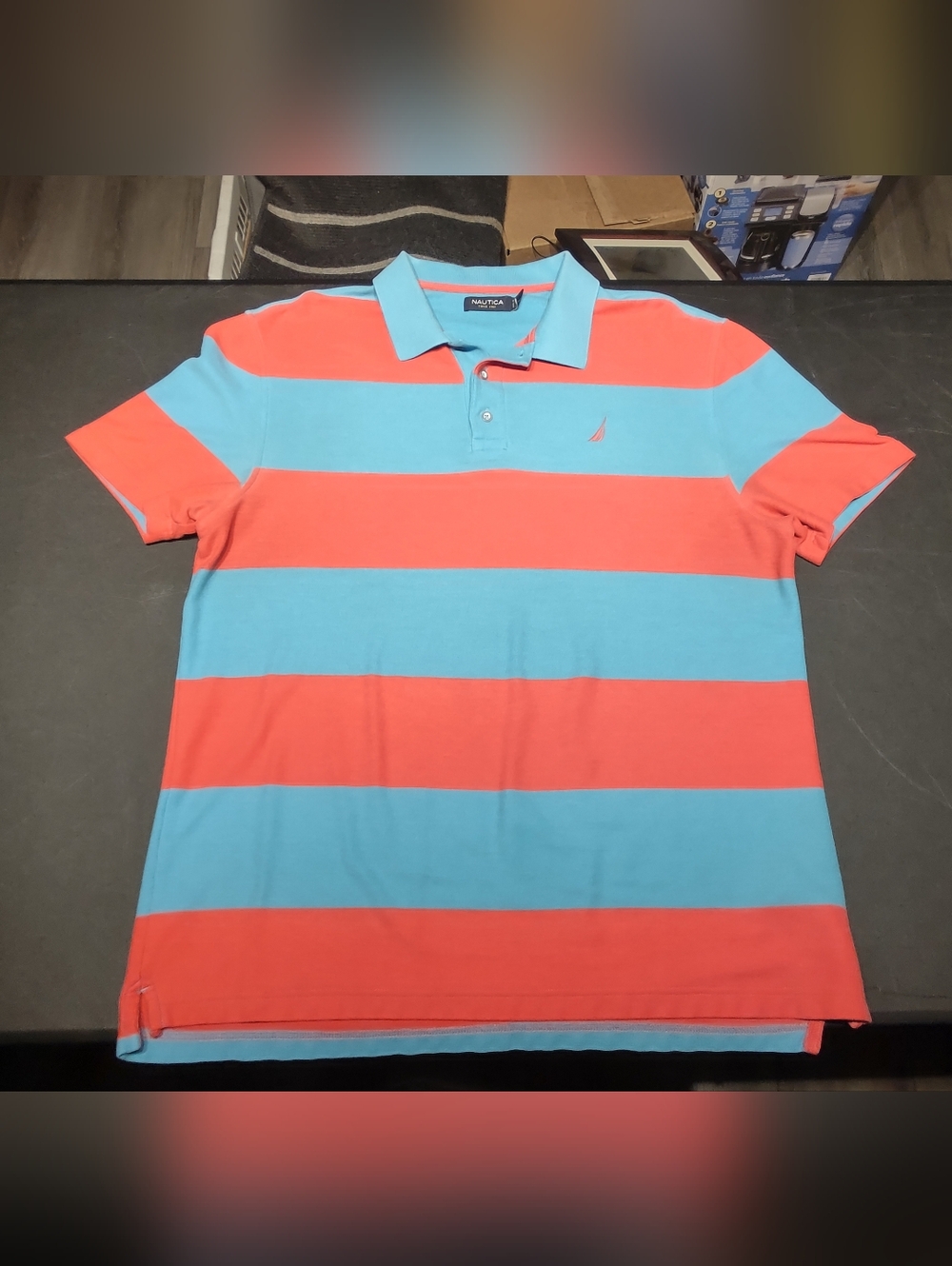 Nautica - Polo Shirt - Men's XL - Blue & Pink